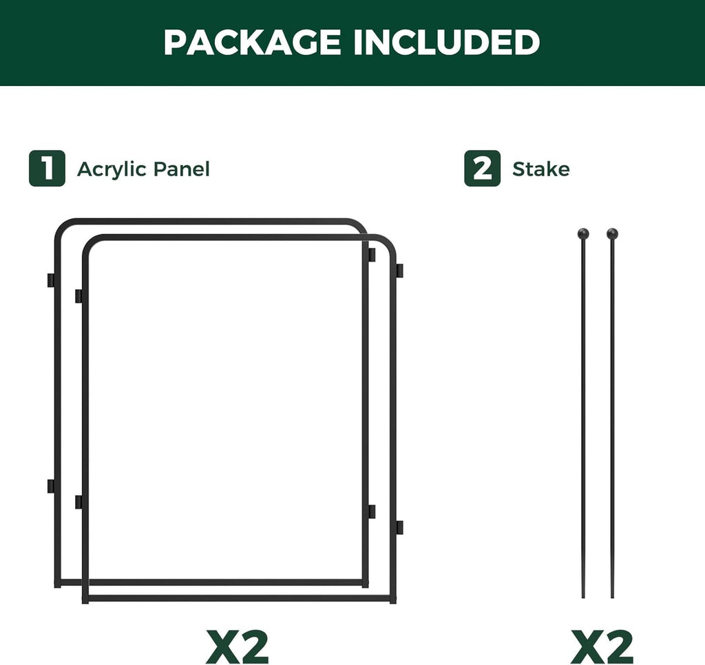 FXW Homeplus Unleashed Indoor Dog Playpen - Stress-Free and Safe Play, Heavy Duty 32 Inch 2 Acrylic Panels Dog Pen for Small and Medium Dogs, Black│Patented