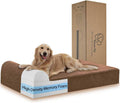 Large Orthopedic Dog Bed, 7" Memory Foam with Waterproof Liner, Chew Resistant Microsuede Cover, Removable and Washable, for Indoor, Outdoor, and Car Use, Nonskid Base, 48"x30" L Brown