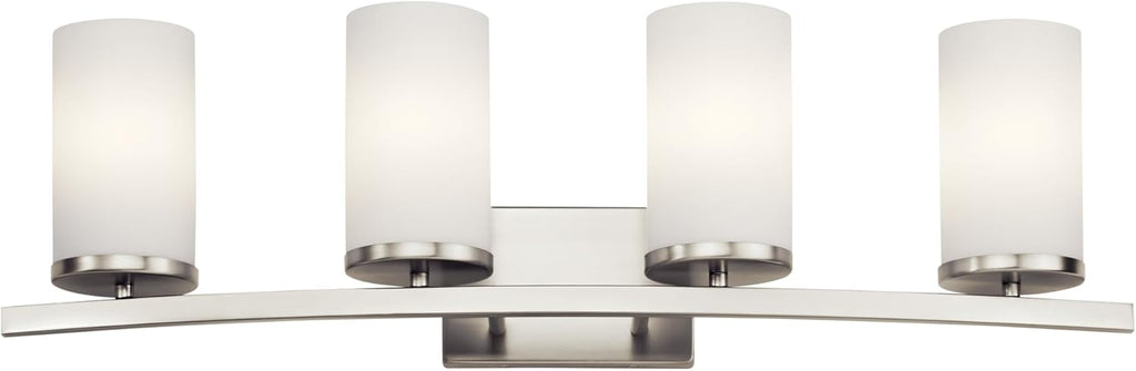 KICHLER Crosby 31" 4 Light Vanity Light Satin Etched Cased Opal Brushed Nickel