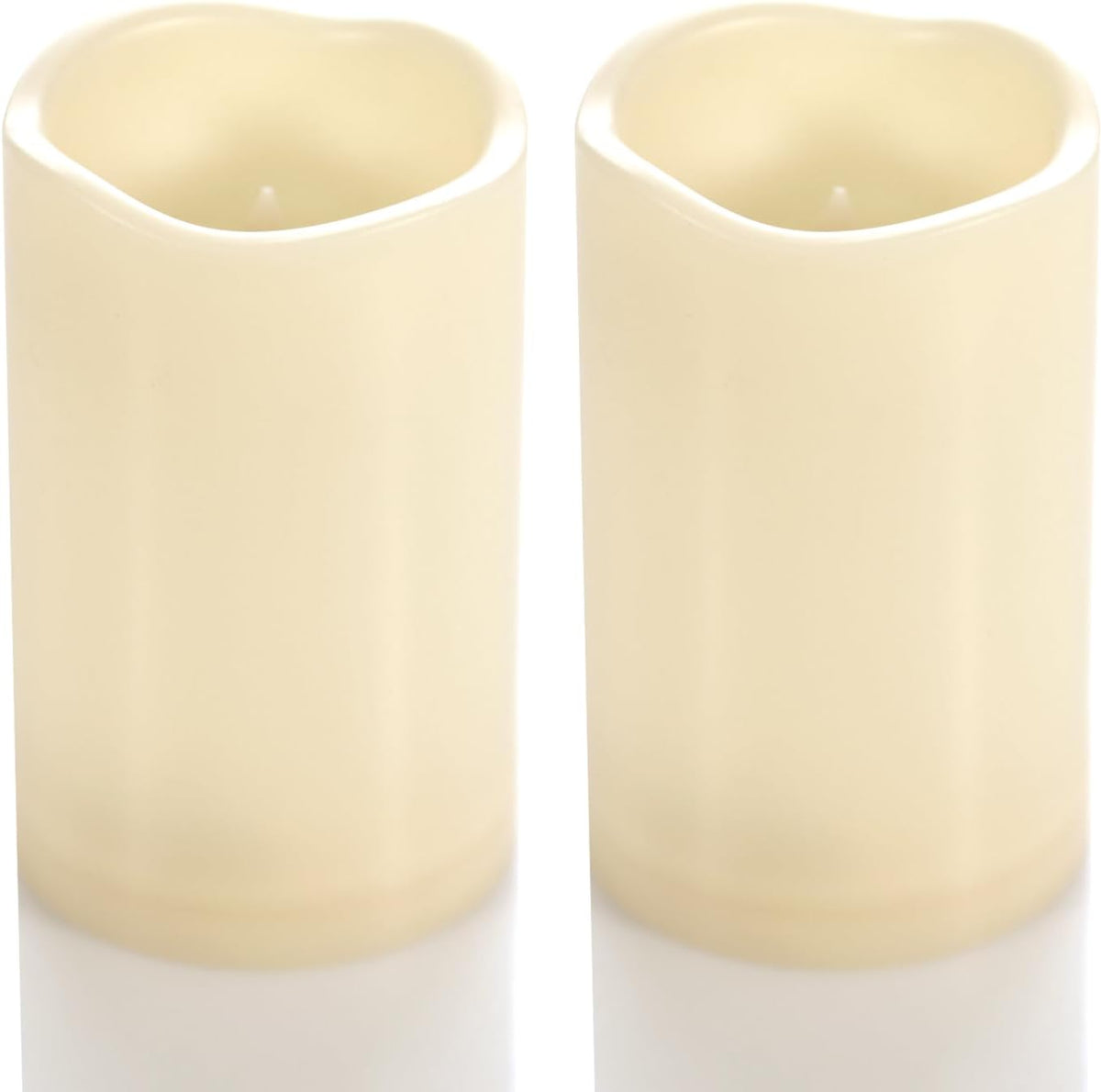 CANDLE CHOICE Waterproof Outdoor Battery Operated Flameless Candles with Timer Flickering Plastic Resin Electric LED Pillar Lights for Lantern Patio Garden Wedding Party Decorations 3x5 Inches 2 Pack