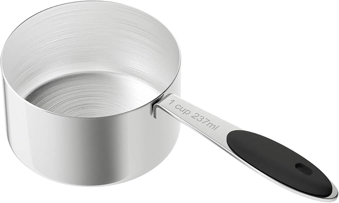 1 Cup Dog Food Scoop, Stainless Steel Scooper for Feeding Pet, Cat, Dog, Rabbit, Bird, Long Handle, Dishwasher Safe