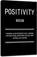 Positivity Noun Motivational Poster Canvas Wall Art Inspirational Picture Painting Modern Inspiring Positive Artwork for Home Living Room Bedroom Gym Office wall Decor Ready to Hang [12''W x 18''H]