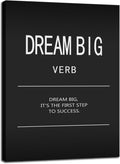 Dream Big Verb Canvas Wall Art Inspirational Wall Art Motivational Office Wall Decor Inspirational Positive Quotes Print Painting Poster Artwork Modern Home Living Room Bedroom Framed[30" W X 40" H]