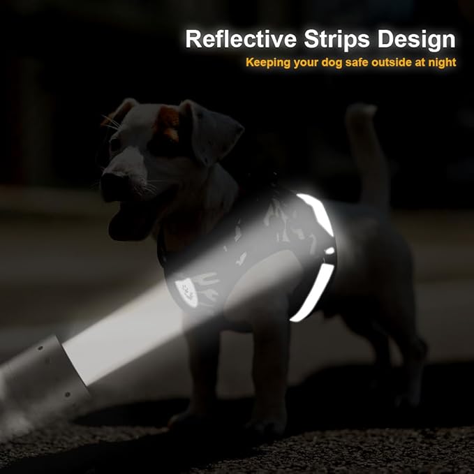 FEimaX Dog Harness and Leash Set for Walking, Soft Mesh Adjustable Easy Control Lightweight Cat Vest Harnesses with Reflective Strips, Escape Proof Small Dogs Cats Vests