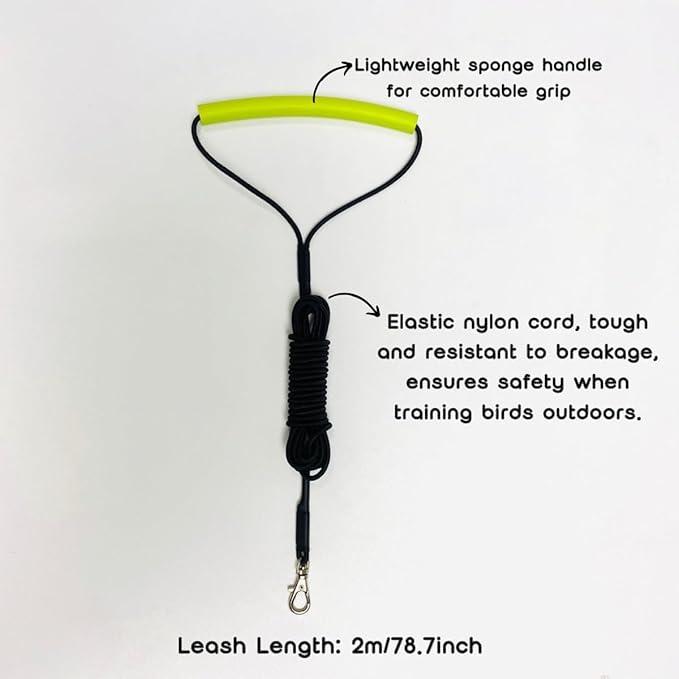 Adjustable Bird Harness with Elastic Leash, Pet Parrot Harness and Leash, Adjustable Training Design Anti-Bite, Bird Nylon Rope with Cute Wing for Conure (Yellow,Macaw)