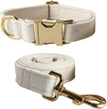 Velvet Dog Collar and Leash Set with Quick Release Metal Buckle | Bright & Stylish Leash and Collar Set, Soft Heavy Duty Pet Collars Adjustable for Samll Medium Large Dogs or Cats
