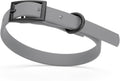 Dogline Biothane Waterproof Dog Collar Strong Coated Nylon Webbing with Black Hardware Odor- Proof for Easy Care Easy to Clean High Performance Fits Small Medium or Large Dogs, Battleship Gray