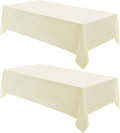 Rectangular Tablecloth 90x156 Inch 2 Pack Ivory Table Cloths for 8ft Stain Resistant Decorative Washable Polyester Rectangle Tablecloths for Dining Table Banquets Buffet Parties and Wedding