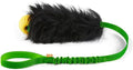 HOWGO Dog Rope Toy,Dog Bungee Chaser Toy 100% Sheepskin,Sheep Smell Tug Toy for All Breeds (Green, with Rubber Ball)
