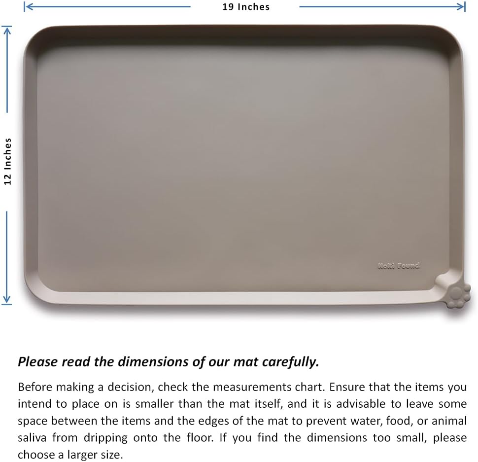 Hoki Found - Waterproof Pet Feeding Mats with High Lips, Multiple Size and Colors -T