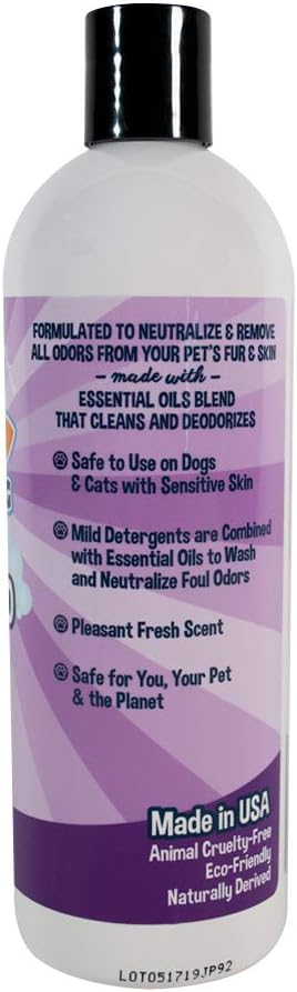 Bodhi Dog Skunk Shampoo | Skunk Smell Odor Remover Cleans & Deodorizes Using Essential Oils for Dogs & Cats | Made in USA | 16oz (473ml)