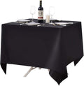 Surmente Square Tablecloth for Square or Round Tables 100% Polyester 85x85 Inch Table Cloth for Weddings, Banquets, or Restaurants (Black)