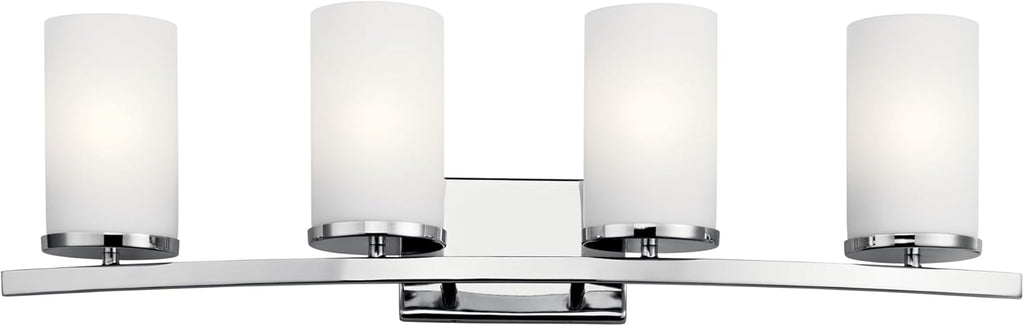 Kichler Crosby 31" 4 Light Vanity Light Satin Etched Cased Opal Chrome