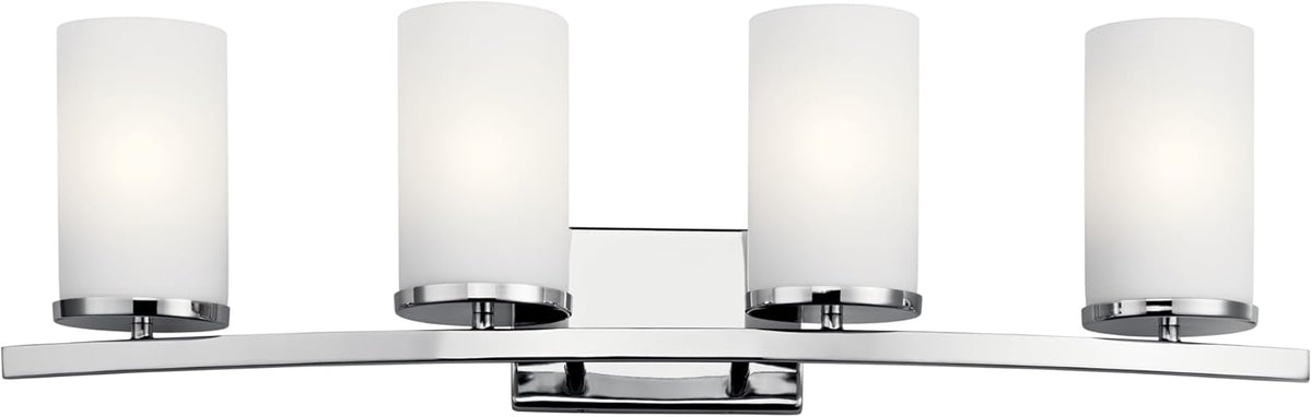 Kichler Crosby 31" 4 Light Vanity Light Satin Etched Cased Opal Chrome
