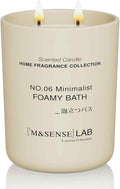 M&SENSE Natural Soy Candle| Foamy Bath | 16.6 oz, 95H Burn | Minimalist Christmas Scented Candle for Relaxation, Gifting, Home Décor | for Bedroom, Office, Party Large