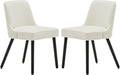 MINCETA Dining Chair,Morden Wood Leg Upholstered Kitchen Chair Set of 2,PU in Cream White