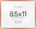 Homeforia 8.5x11 Diploma Frame Rose Gold, High End Metal 8.5 x 11 Certificate Frames, 11x8.5 Document Frames for Wall or Tabletop, 8.5 by 11 Award Letter Size Frame, Tempered Glass, Wall Kit, Set of 1