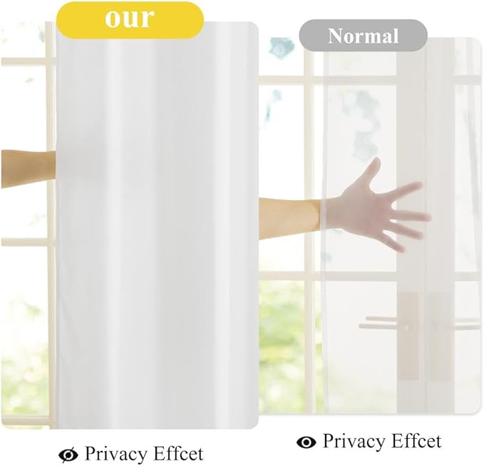 NICETOWN Grommet Off White Sheer Curtains 84 inches Long 2 Panels for Living Room, Non-See-Through 52" W Privacy Cat Proof Window Drapes for Bedroom- Light Filtering Home Decor (Off White= Ivory)