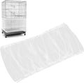 Universal Bird Cage Seed Catcher,Seed Catcher Guard Net Cover,Parrot Nylon Mesh Net Cover,Soft Airy Cage Net Stretchy Skirt for Round Square Cages (Circumference 74 inch to 118 inch，White)…
