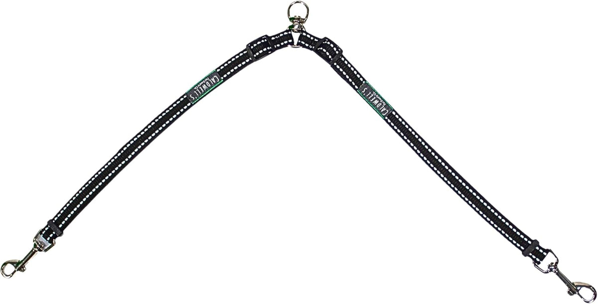 Caldwell's Pet Supply Co. Leash Coupler, Two Dog Leash Splitter to Split Leashes for Walking 2 Dogs, Tangle Free Double Dog Leashes Connector, Adjustable Attachment for Small or Medium Dogs