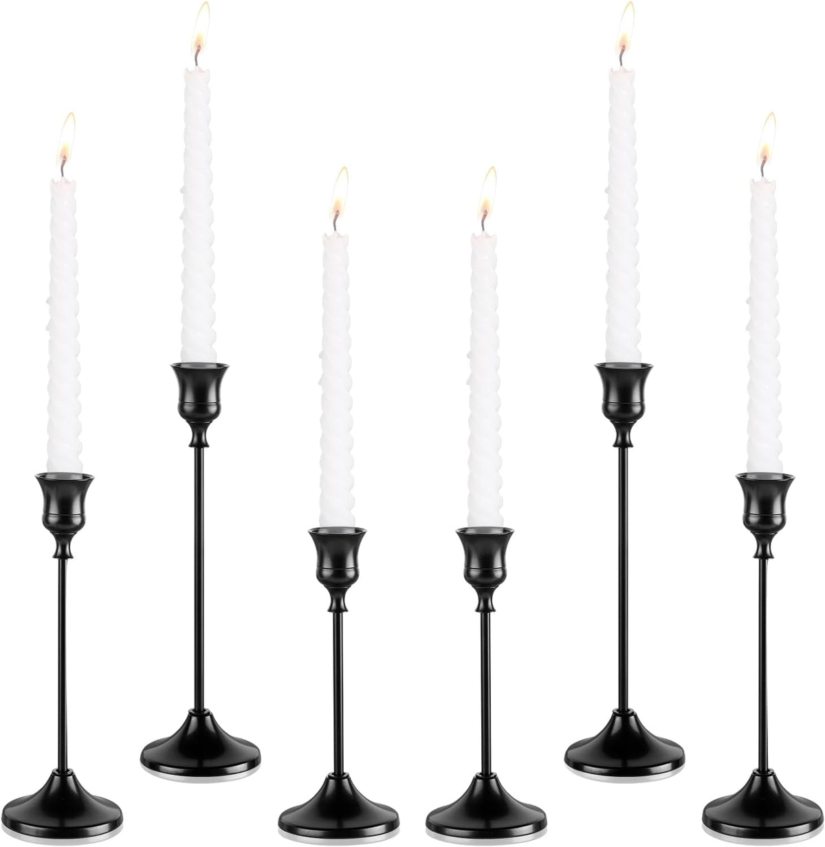 Candlestick Holders, 6PCS Metal Taper Candle Holder, Black Candle Holders for Candlesticks, Candle Holder for Halloween Decorations