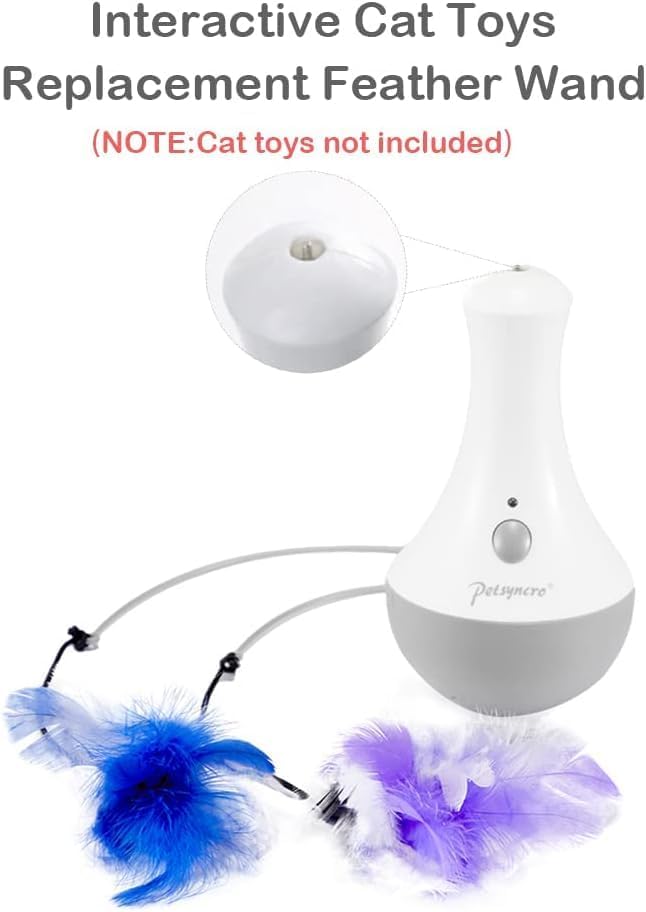 DOEL Replacement Feather Wand for Cat Toys Automatic Electric Tumbler Cat Exercise Toy for Play Kitten Teaser Feather