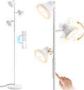 White Floor Lamp, 36W Modern Dimmable Standing Lamp 2700-6500K, 3 Rotatable LED Lights Reading Tall Lamp, Touch & Remote Control Floor Lamps for Living Room Bedroom Office