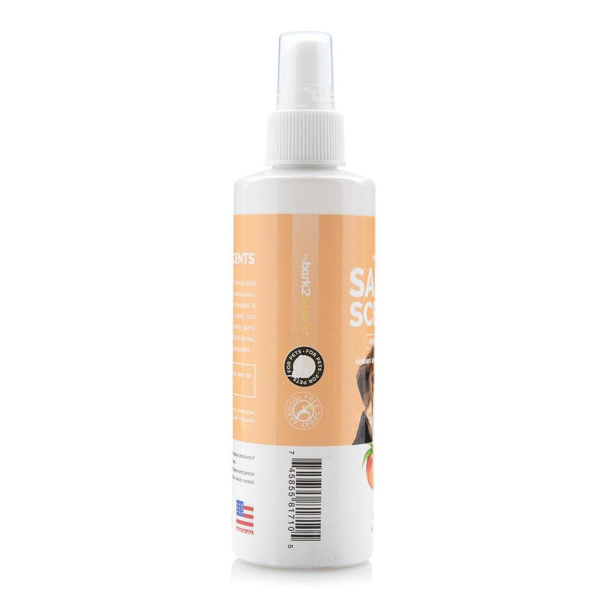 Bark2Basics Salon Scents Pet Grooming Cologne - 8 oz, Natural Professional Grade Perfume for Dogs and Cats, Long Lasting, Deodorizing, Made in USA (Peach Fizz)