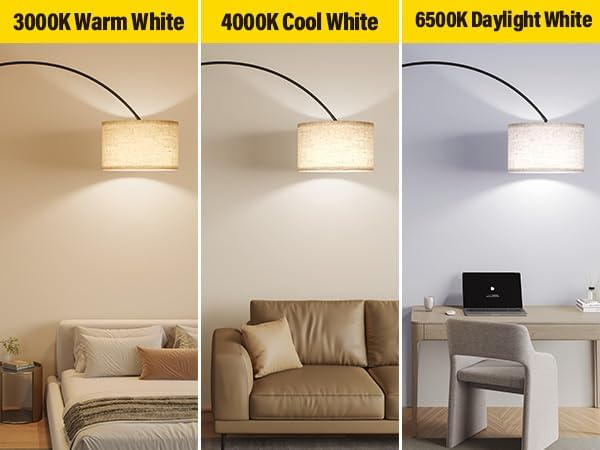 SUNMORY 82" Tall Arc Floor Lamp, Large Floor Lamp for Dinning/Bedrooms-Corner Lamp for Office