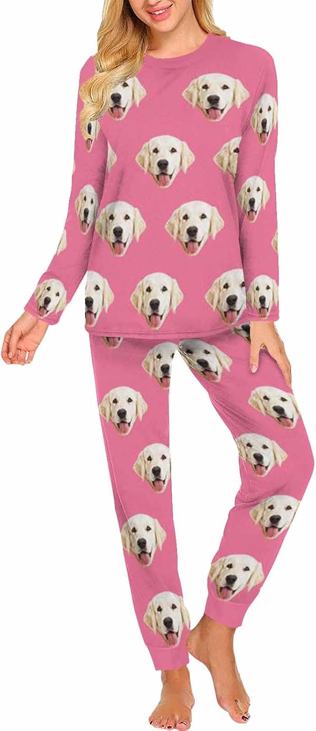MyPupSocks Custom Face Pajamas Sets for Women, Personalized Photo Sleepwear XS-XXL