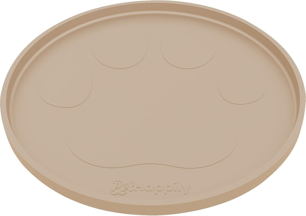 Dog Food Mat Round 10" - Raised Edges Dogs Mat for Food and Water Prevent Spill, Waterproof Cat Food Mats Protect Floors, Easy Clean Dog Bowl Mats for Food and Water, Silicone Pet Feeding Placemats