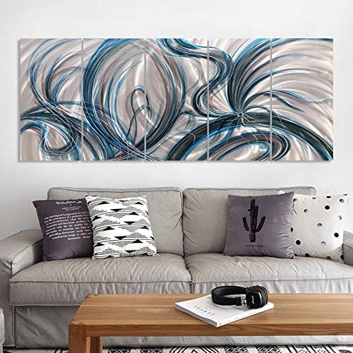 Yihui Arts Abstract Metal Wall Art for Living Room Contemporary Artwork Pictures Home Decor