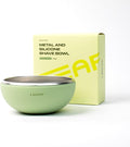 Leaf Shave Leaf Bowl - Stainless Steel Grooming Bowl, Sage | Silicone grooming bowl compatible with brush sets, soap bars and refills for lathering
