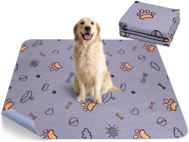 Washable Pee Pads for Dogs, 2 Pack Large 34"x36" Super Absorbent Reusable Puppy Pads Pet Training, 100% Waterproof Non-Slip Pad Whelping Dog Playpen Crate Mat for Potty