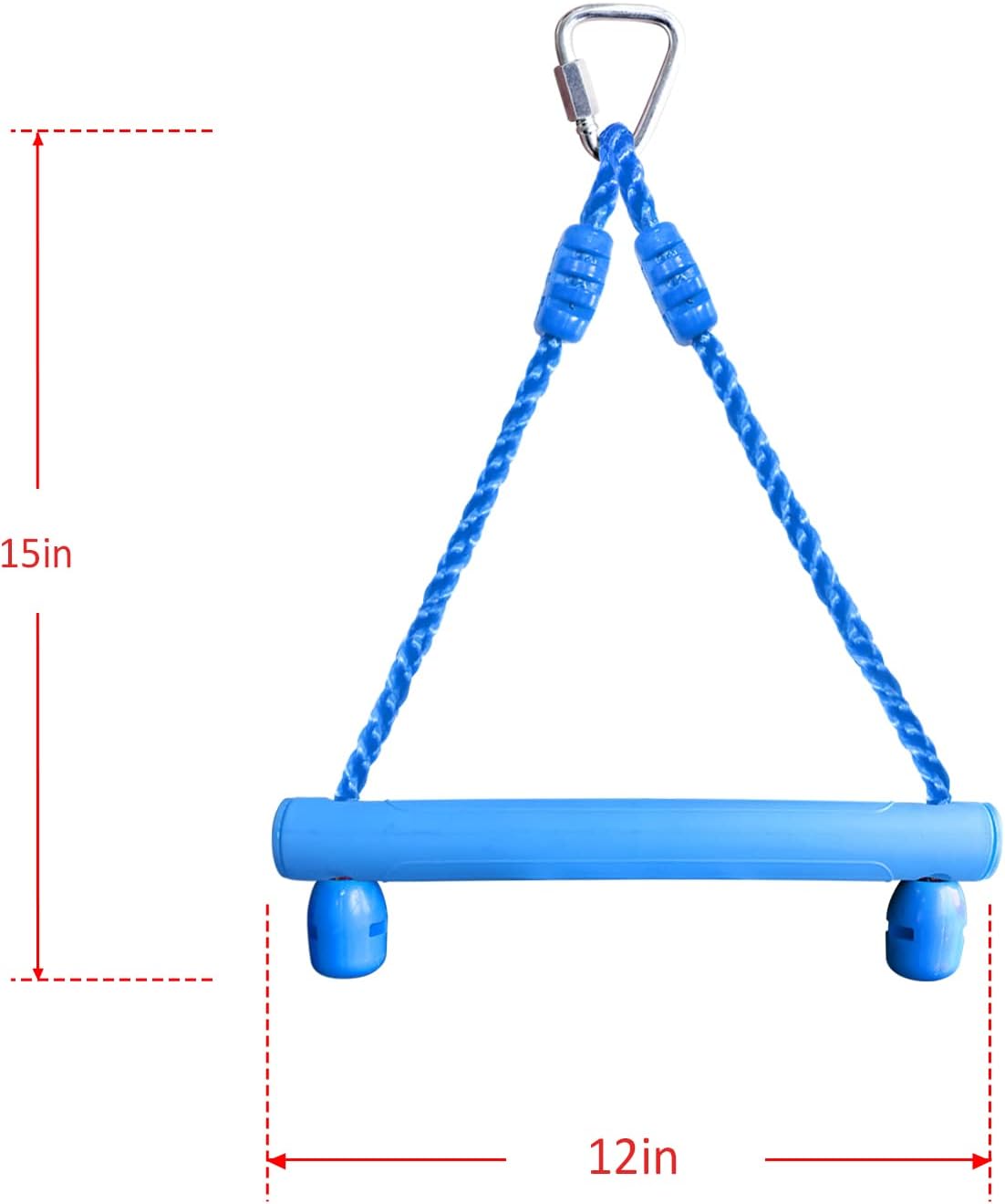 Rainbow Craft 3-Pack Kids Ninja Monkey Bars - Trapeze Swing Bars for Ninja Obstacle Course Attachments - 3pc of Blue, Red & Green Color