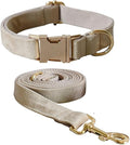 Velvet Dog Collar and Leash Set with Quick Release Metal Buckle | Bright & Stylish Leash and Collar Set, Soft Heavy Duty Pet Collars Adjustable for Samll Medium Large Dogs or Cats