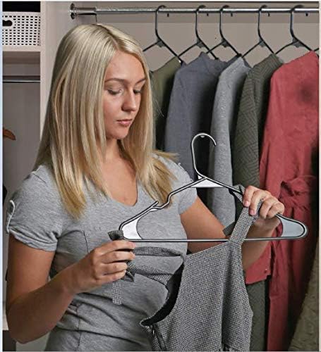 Sharpty Plastic Hangers, 20-Pack, Slim, Space Saving, Heavy Duty, Notched, Durable, Smooth, Fabric-Friendly, Ideal for Clothing, Coats, Shirts, Ties, Belts, Accessories - Black