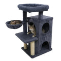 Dark Gray 33.5" Multi-Level Cat Tree With 2-Tier Condo, Sisal Scratching Posts & Anti-Toppling Device For Cats