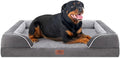 Comfort Expression Waterproof Orthopedic Dog Beds for Extra Large Dog | Supportive Egg Crate Foam X-Large Pet Bed with Removable Bolster, Dog Couch with Washable Cover & Non-Slip Bottom, 48x30 Inch