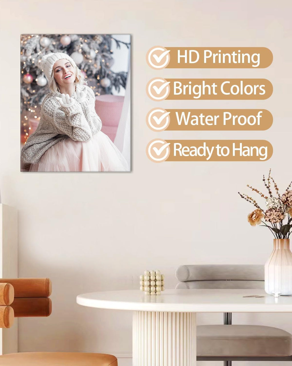 AbcCustomize Custom Canvas Prints,Transform Your Memories into Beautiful Art with Personalized Photo on Canvas,Personalized Canvas Wall Art for Home Decor, Gifts, and Keepsakes