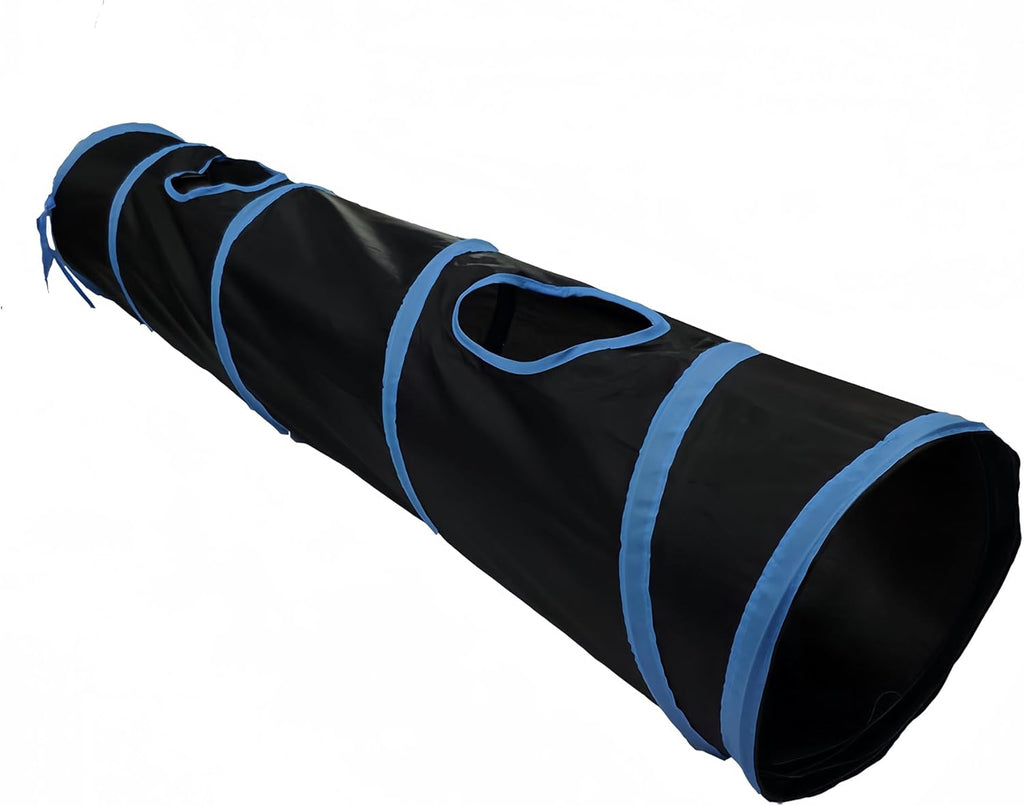 iCAGY Cat Tunnel for Indoor Cats Interactive, Rabbit Tunnel Toys, Pet Toys Play Tunnels for Cats Kittens Rabbits Puppies Crinkle Pop Up Black 45"