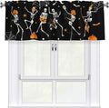 Halloween Skeleton Curtain Valance Short Rod Pocket Window Treatment for Living Room Bedroom Kitchen Bathroom 1 Panel 54" W x 18" L