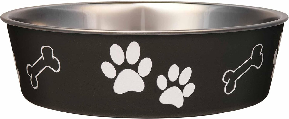 Loving Pets Bella Dog Bowls- Stainless Steel Dog & Cat Bowls - Spill Proof Dog Food Bowl, Cat Bowl, Puppy Essentials & Pet Supplies Great for Home & Travel (Medium 20-25 lbs, Espresso)