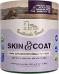 Badlands Ranch - Skin & Coat Canine Supplement w/Omega-3 Fatty Acids, Org. Ingredients, Antioxidant Topper, Nourish Coat &Paws, Joint, Support Shiny Coat & Healthy Skin by Katherine Heigl (30 Scoops)
