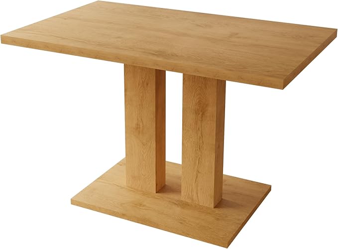 Modern 46" Dining Table, Rectangular Kitchen Table with Oak Finish, Compact Dining Room Table for 4, Sturdy Construction for Home, Apartment, Small Spaces (Table)
