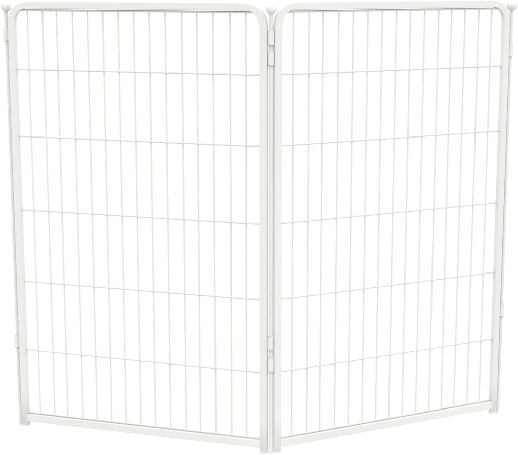 FXW Homeplus Unleashed Indoor Dog Playpen - Stress-Free and Safe Play, Heavy Duty 45 Inch 2 Wire Panels Dog Pen for Large Dogs, White│Patented