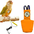 MANON ROSA Bird Diapers Leash Set Washable Reusable Handmade Flight Suit Waterproof Inner Layer - Protective Parrot Nappy Clothes Parakeets Macaws Budgies Canaries (Orange2,Blue Monk Parakeet)