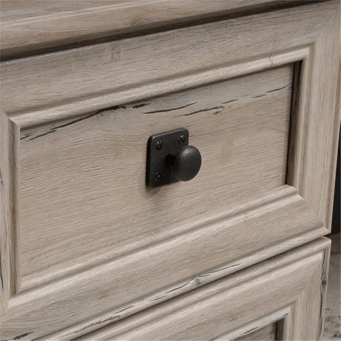Pemberly Row 65" x 69" Contemporary Engineered Wood L-Shaped Desk with Storage, Drawers, Flip-Down Panel, Grommet Holes, for Home Office/Workspace, in Split Oak Finish