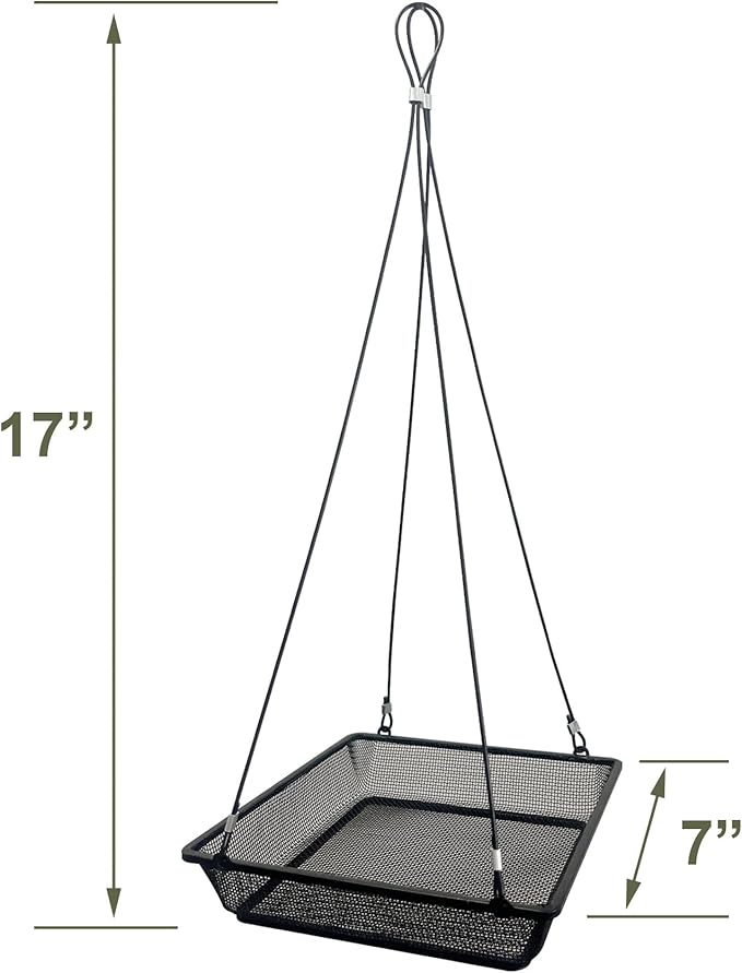 Hanging Bird Feeder Tray for Outside Wild Birds,Platform Bird Feeding Metal Mesh Seed Tray,Great Decoration for Garden Backyard
