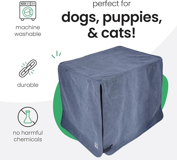 Molly Mutt Dragonstone Dog Crate Cover, GOTS-Certified 100% Organic Cotton Canvas Cover for Dog or Puppy Kennel and Cage, Washable, Free of Harmful Chemicals, Small, Fits 24"x18"x21" Crate